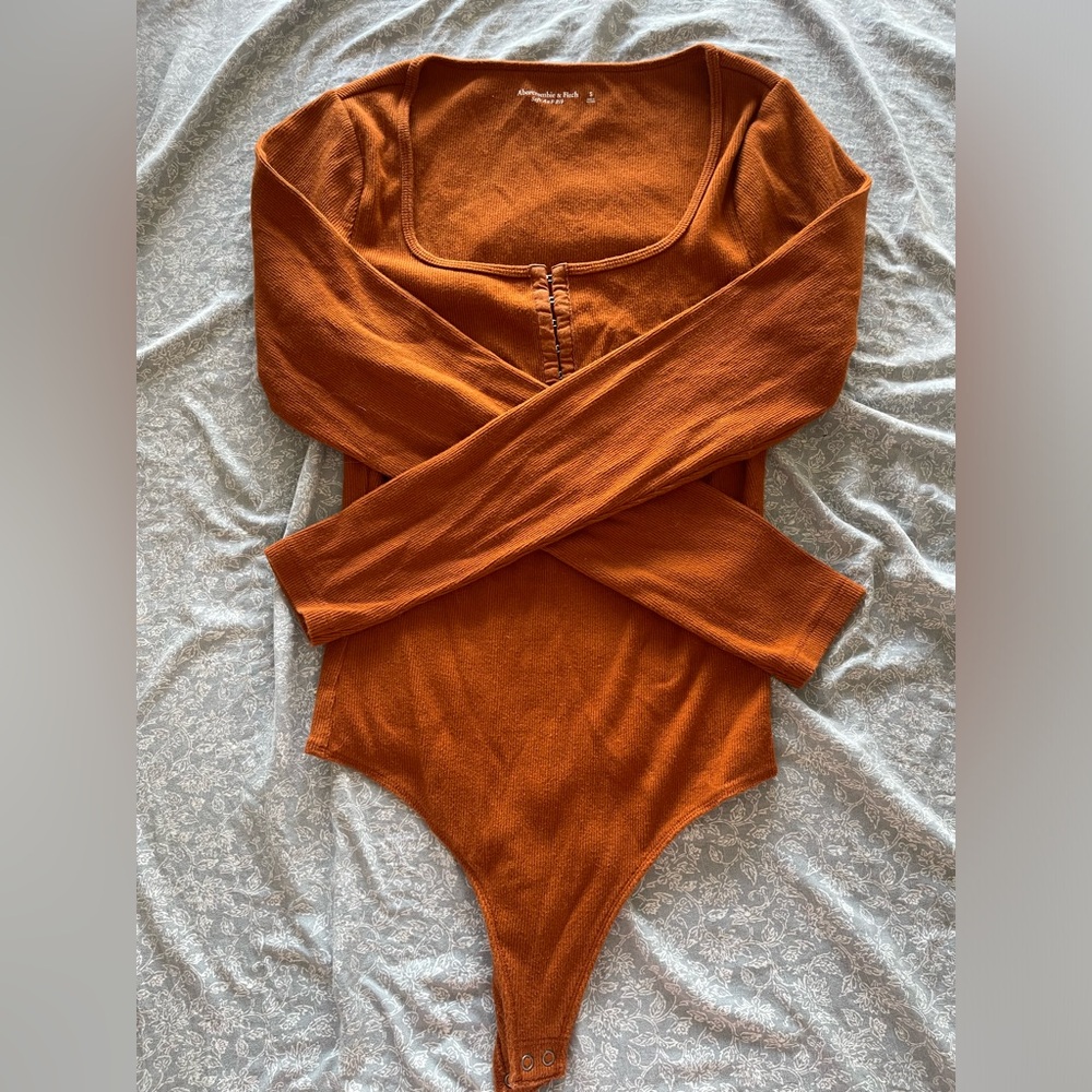 Abercrombie & Fitch Rust Orange Long Sleeve Bodysuit